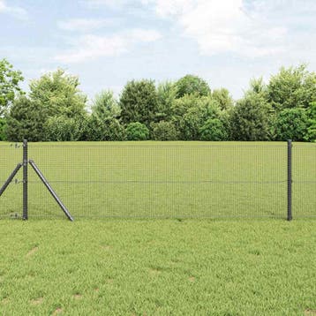 vidaXL gelast draadhek met grondbevestiging 100 x 0,8 m, Verzenden