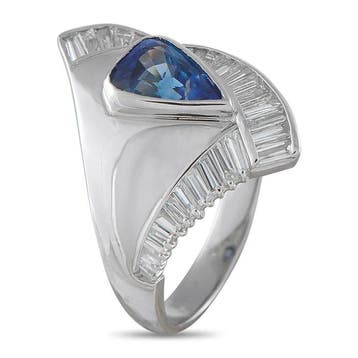 Bague Bague d’exception en platine avec diamant de 1,18 ct, Bijoux, Sacs & Beauté