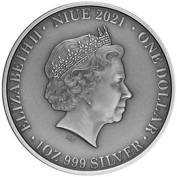 Niue. 1 Dollar 2021 1 oz $1 Niue Kangaroo Wild Life Ultra