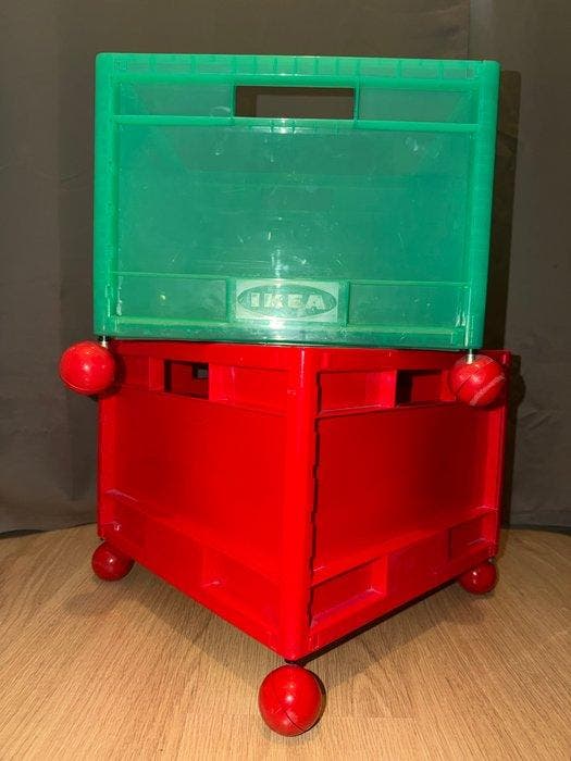 Ikea - Doos - Plastic, Hout - Märd Memphis opslag !, Antiek en Kunst, Antiek | Meubels | Stoelen en Sofa's