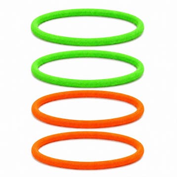 Haarband Sport 1cm - Endless Elastiek - Nylon - Groen Oranje, Nieuw