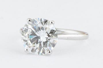 Zonder minimumprijs - Ring - 14 karaat Witgoud - 4.01ct. tw., Nieuw