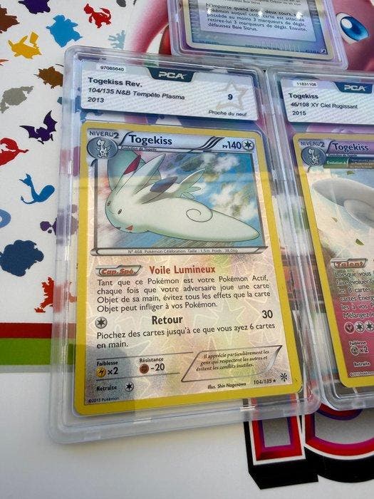 Pokémon - 3 Graded card - Togekiss 104/135; 46/108; 91/115, Hobby en Vrije tijd, Verzamelkaartspellen | Pokémon