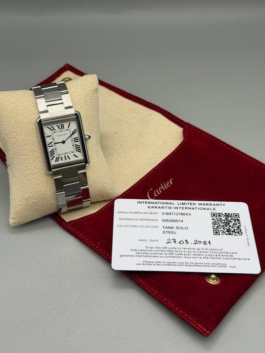 Cartier - Tank Solo - Sans prix de réserve - 3169 - Unisexe, Handtassen en Accessoires, Horloges | Heren