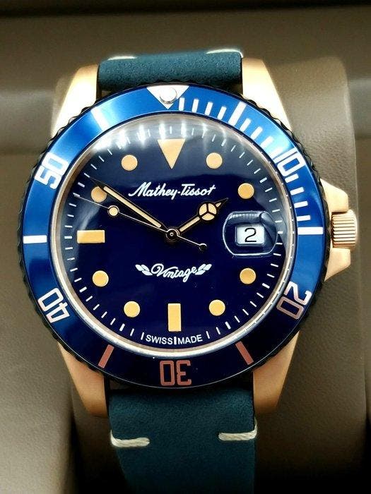 Mathey-Tissot - Mathy Vintage Bronze Automatic - Sans prix, Handtassen en Accessoires, Horloges | Heren