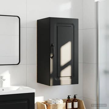 vidaXL Badkamer wandkast UTRECHT Zwart 30 x 31 x 59 cm, Huis en Inrichting, Verzenden, Nieuw