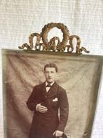 Fotolijst (4) - glas en koper, Antiek en Kunst