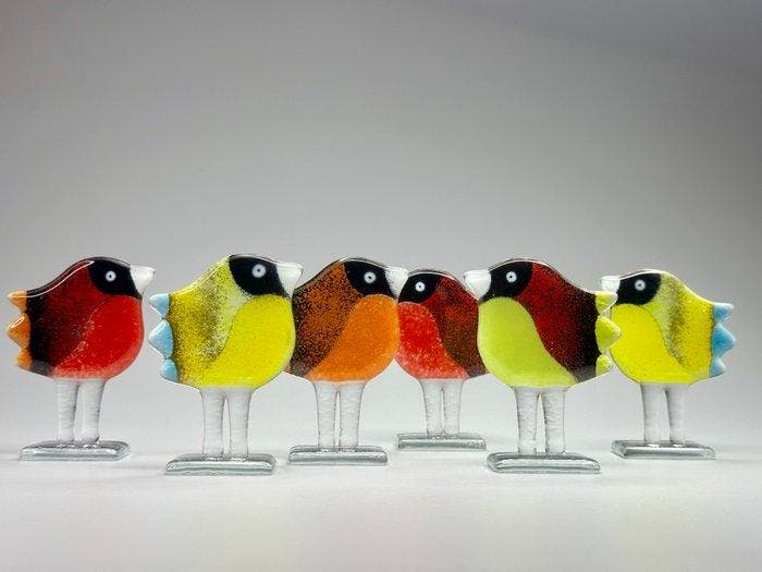 Studio Habrat - Beeldje - Tit (6) - fusie, Antiek en Kunst, Antiek | Glaswerk en Kristal