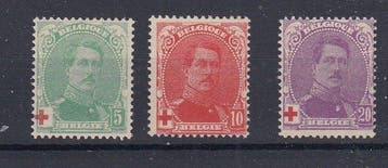 België 1912 - Rode Kruis - OBP : 129/131 , 132/134, Gestempeld