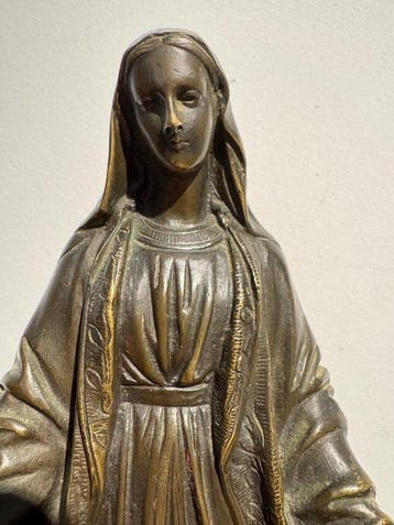 Beeld, Vierge miraculeuse ancienne – 1,448 kg - 21 cm -