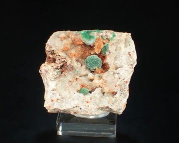 Boule de malachite avec quartz Cristaux sur matrice -, Collections