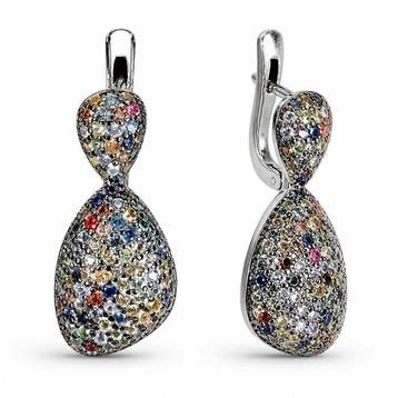Zonder minimumprijs - Oorbellen 925 zilver, multicolor, Nieuw