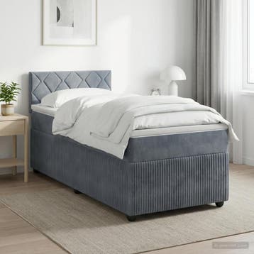vidaXL Boxspringbed met matras Donkergrijs 80 x 200 cm, Verzenden, Nieuw