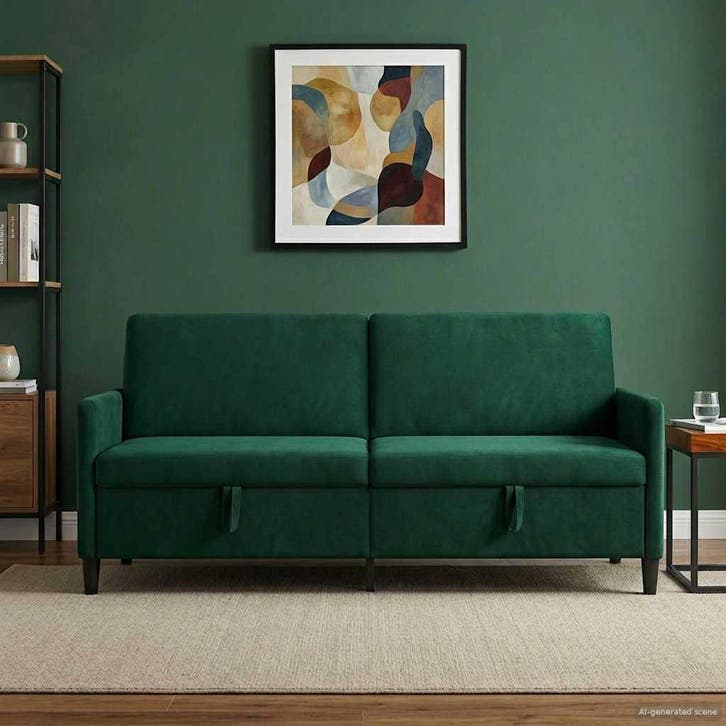 vidaXL Sofa met Opbergruimte Donkergroen 192 x 78 x 87 cm, Huis en Inrichting, Zetels | Zetels, Nieuw, Verzenden