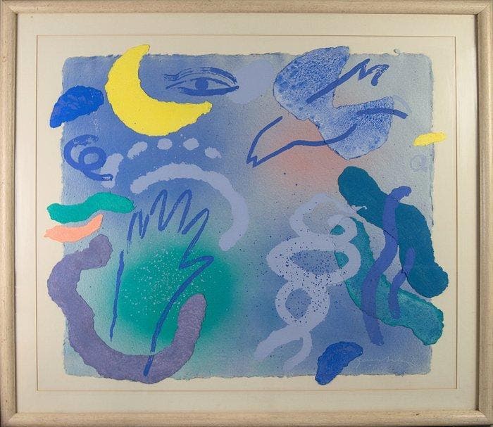 Gerard Sala (1942) - Cercant lluna i ocell, Antiquités & Art, Antiquités | Autres Antiquités