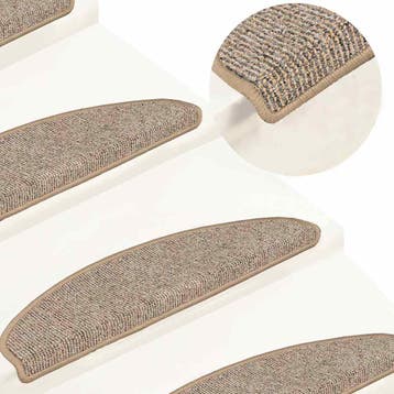 vidaXL Trapmatten 15 st 65x21x4 cm Bruin Halfrond Groot, Verzenden, Nieuw