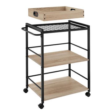 tectake Serveerwagen Worcester 65x41,5x87cm - Industrieel li, Verzenden, Nieuw in verpakking