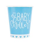 Babyshower Bekers Blauw 266ml 8st, Verzenden