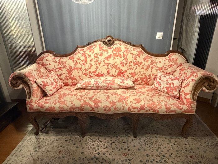 Sofa - Hout, Antiquités & Art, Antiquités | Meubles | Chaises & Canapés