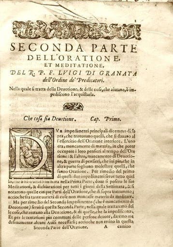Di Granata Luigi - Oratione et Meditatione - 1580