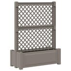 vidaXL Grote plantenbak met trellis Grijs 99,5 x 43 x 133,5, Doe-het-zelf en Bouw, Containers, Verzenden