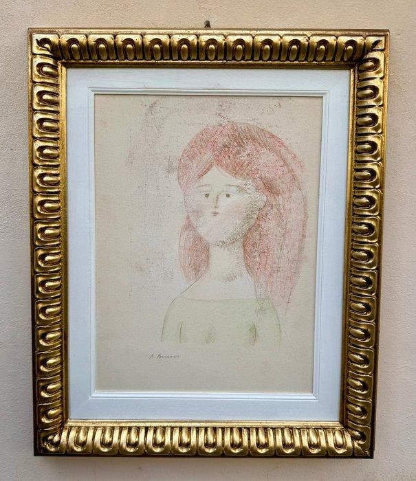 Antonio Bueno (1918-1984) - Ragazza coi capelli rossi, Antiquités & Art, Art | Peinture | Moderne