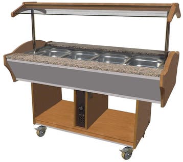 Warm Buffet GN 4x 1/1 | 230V | Met led verlichting |, Verzenden, Nieuw in verpakking