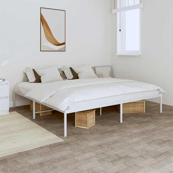 vidaXL Bedframe metaal wit 180x200 cm, Verzenden, Nieuw