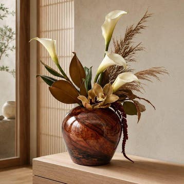 Vase - Verre de Murano - Marbre de Cocobolo