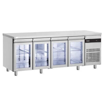 Koelwerkbank | 475L | 4 Glasdeuren | 0°C/+10°C  |, Verzenden