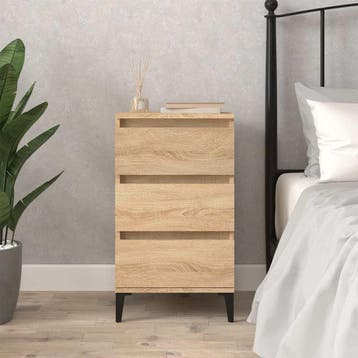 vidaXL Nachtkastje 40x35x70 cm bewerkt hout sonoma, Verzenden