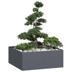 vidaXL Plantenbak 100x100x40 cm staal antracietkleurig, Verzenden, Nieuw