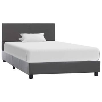 vidaXL Bedframe kunstleer grijs 90x200 cm, Verzenden