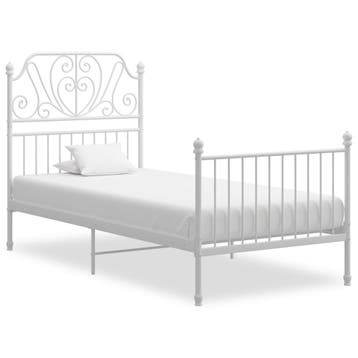 vidaXL Bedframe metaal wit 100x200 cm, Verzenden, Nieuw