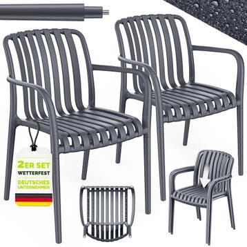 Tuinstoelen - Weerbestendig - Met armleuning - Set van 2 - A, Tuin en Terras, Verzenden, Nieuw