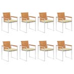 vidaXL Tuinstoelen 8 st met kussens massief acaciahout, Tuin en Terras, Tuinstoelen, Verzenden, Nieuw