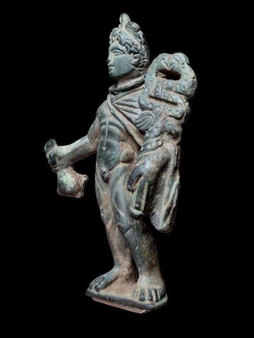 Romain antique Bronze Statue éblouissante de Mercure
