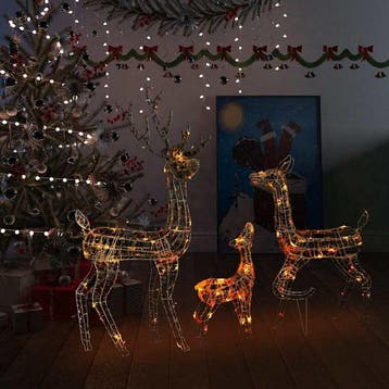 vidaXL Kerstversiering rendierfamilie 300 LEDs meerkleurig, Verzenden