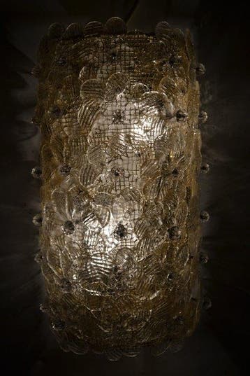 Wandlamp - Glas, Metaal, Antiek en Kunst