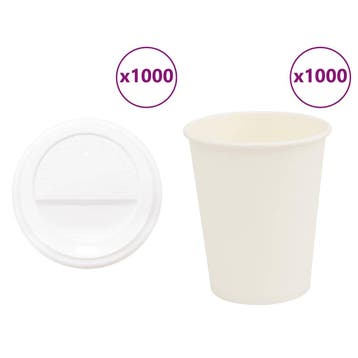 vidaXL Papieren koffiekopjes met deksel 1000 st 8oz 200 ml, Zakelijke goederen, Horeca | Overige, Verzenden