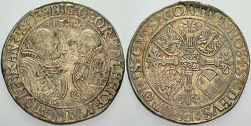 Taler, daalder 1544 Brandenburg in Franken Georg en Albre..., Verzenden
