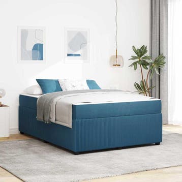 vidaXL Bedframe Blauw 140 x 200 cm Stof, Verzenden, Nieuw
