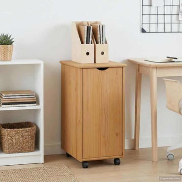vidaXL Rollende kast Honing bruin 34 x 39 x 65,5 cm Massief, Huis en Inrichting, Kasten | Overige, Verzenden, Nieuw