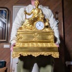 Figurale pendule Empire - Verguld brons - 1830 - Julius, Antiek en Kunst