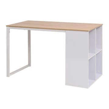 vidaXL Schrijftafel 120x60x75 cm eikenkleur en wit, Huis en Inrichting, Bureaus, Verzenden, Nieuw
