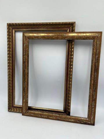 Lijst (2) - Hout - Paar gouden lijsten