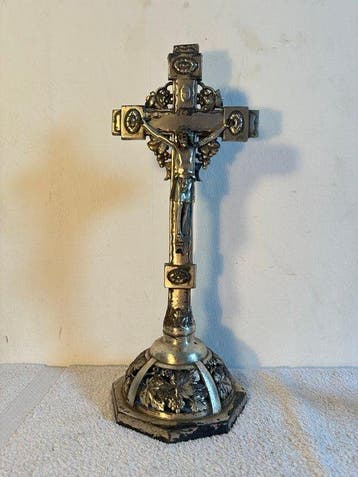 Crucifix - Chroom, Metaal - 1910-1920 - INRI