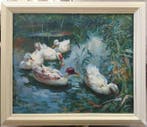 O. Tammer (XX-XXI) - Eenden tussen het riet, Antiek en Kunst