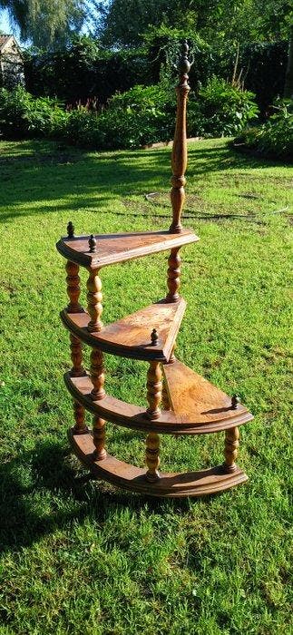 Library stairs with 3 tiers with brass finals - Trapje -, Antiek en Kunst