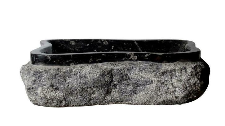 Sanifun Waskom Fidel orthoceras marmer zwart, Maison & Meubles, Salle de bain | Linge de bain & Accessoires